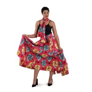 African Ankara Print Long Skirt